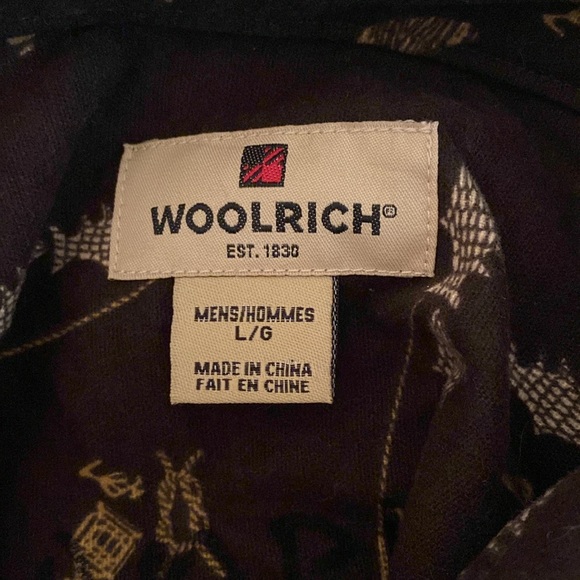 WOOLRICH Men’s Brown Wildlife Chamois Shirt Size Large ( 117 A) - Picture 4 of 5